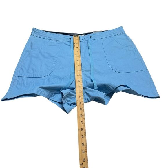 St John’s Bay Cotton Denim Shorts Flap Back Pockets Island Blue Sz 16 NWT - Picture 7 of 12
